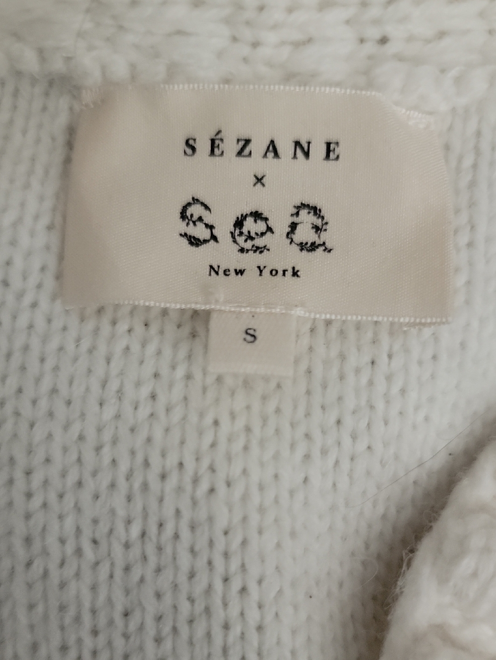 Sezane Sea NY Nate Cardigan Vest in Ecru Small - Picture 5 of 6